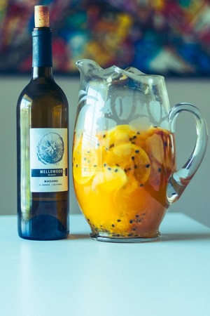 passion-fruit sangria mixed